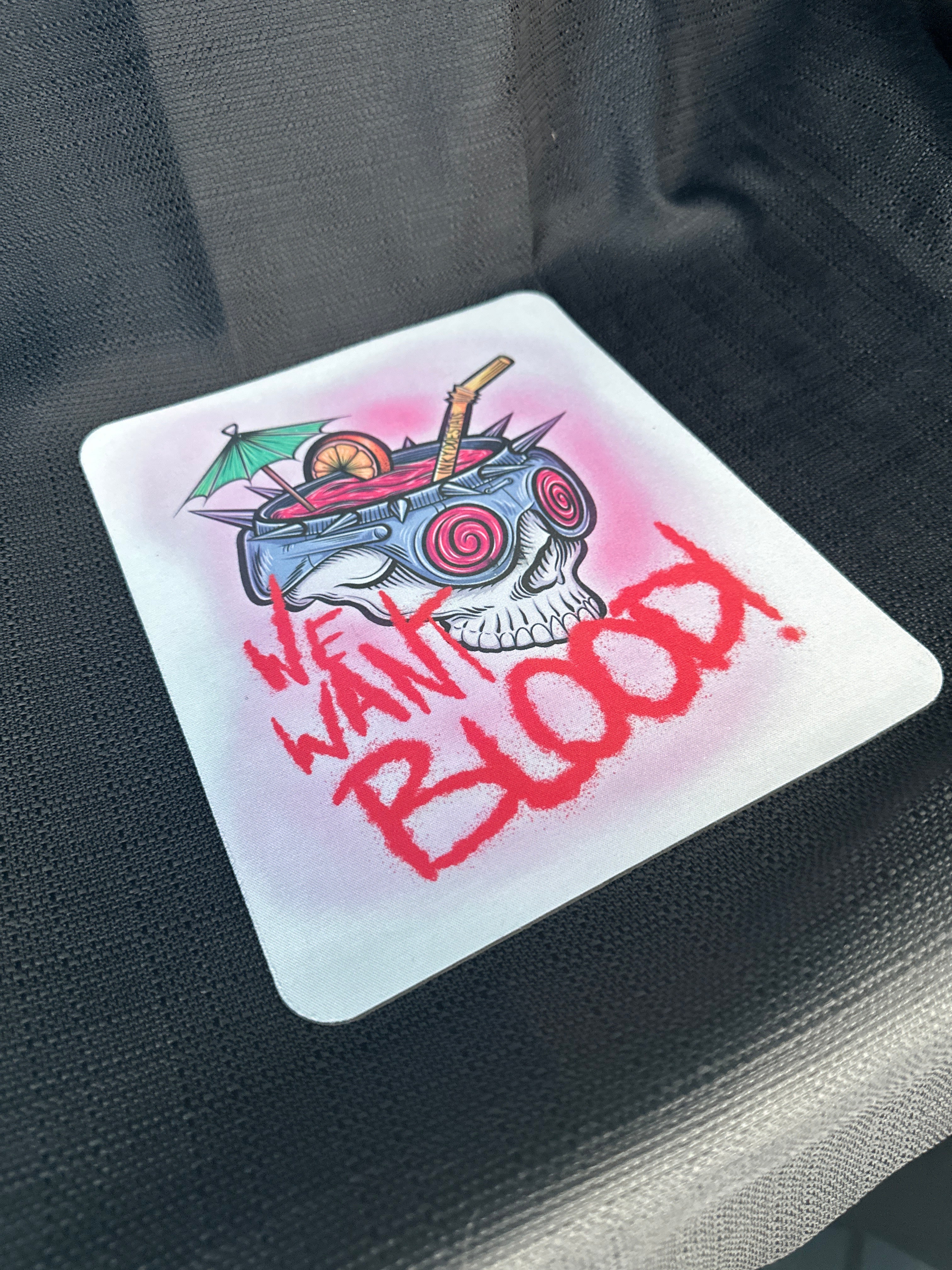 Inky Skull Drink Mouse Pad